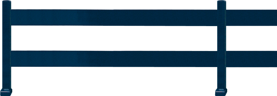 Clôture aluminium 2 lisses 100/20