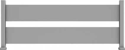 Clôture aluminium 2 lisses 200/20