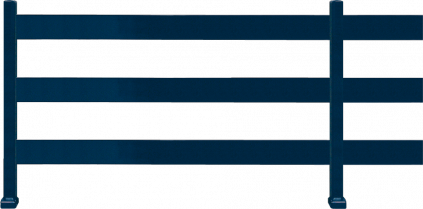 Clôture aluminium 3 lisses 100/20