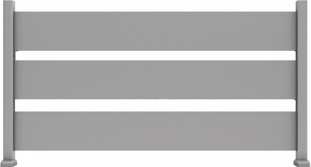 Clôture aluminium 3 lisses 200/20