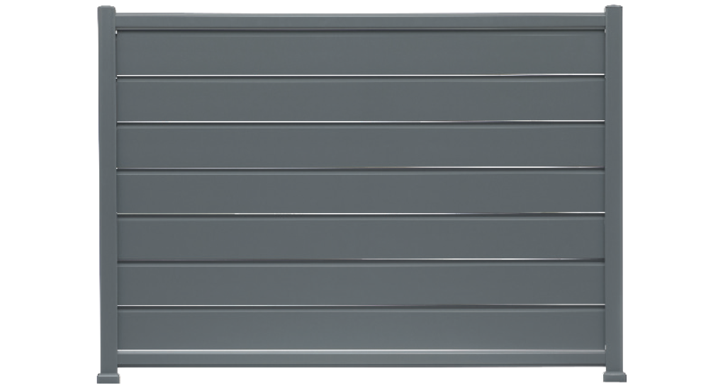 Bossa est une clôture en alu avec des lames obliques pour voir sans être vu