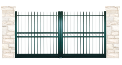 portail aluminium contemporain blason