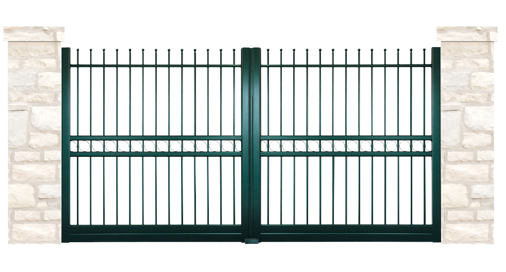 portail aluminium contemporain blason