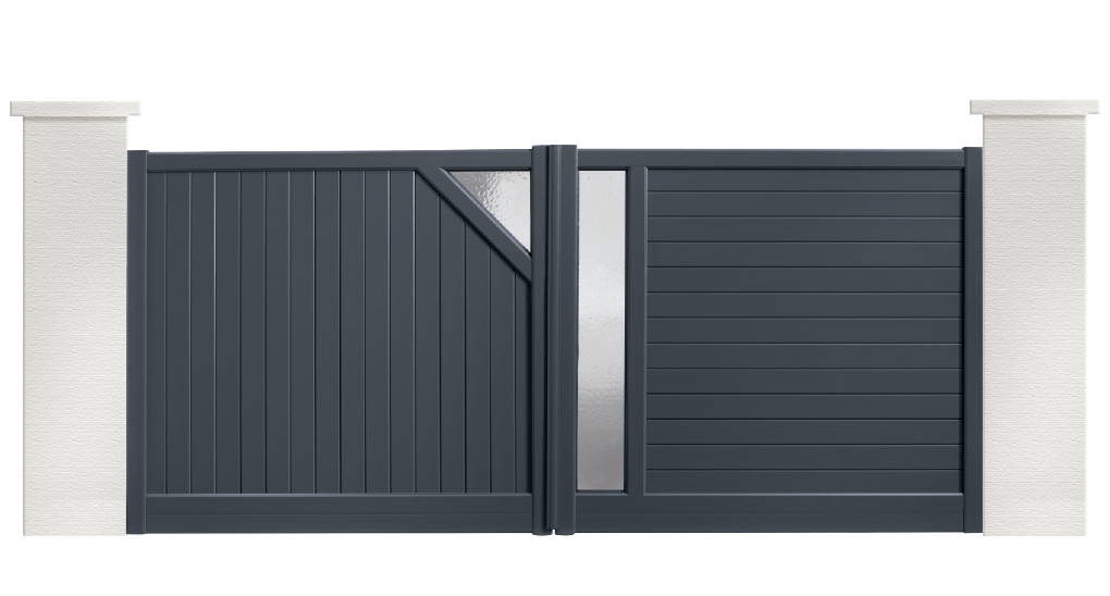 portail aluminium contemporain boléro
