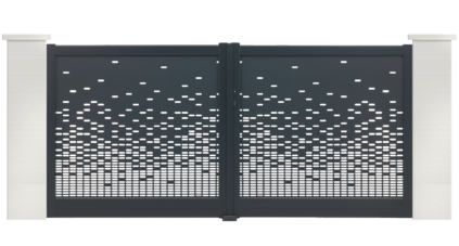 portail aluminium contemporain chrome