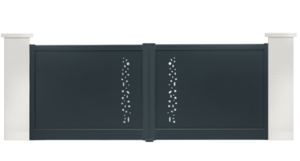 portail aluminium contemporain cobalt