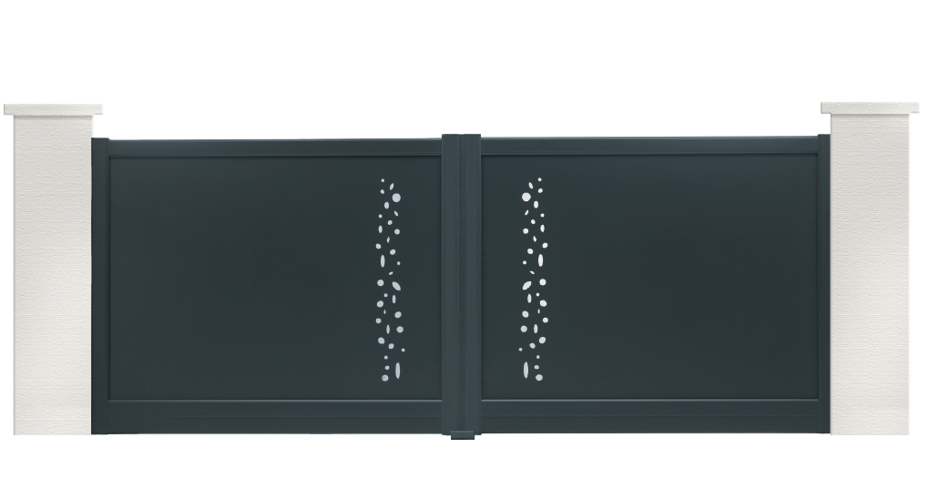 portail aluminium contemporain cobalt