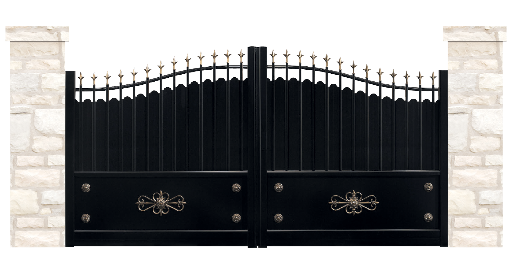 portail aluminium contemporain fresque