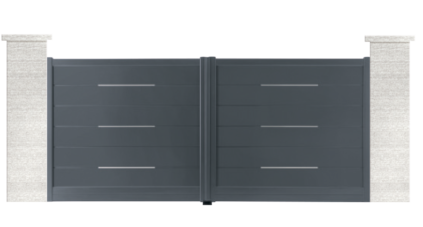 portail aluminium contemporain lee