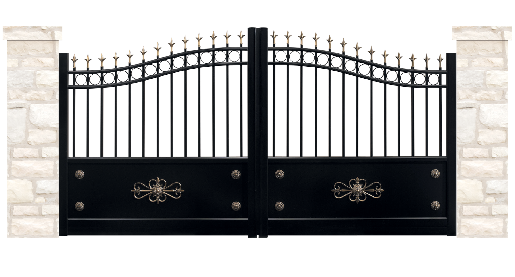 portail aluminium contemporain lettrine