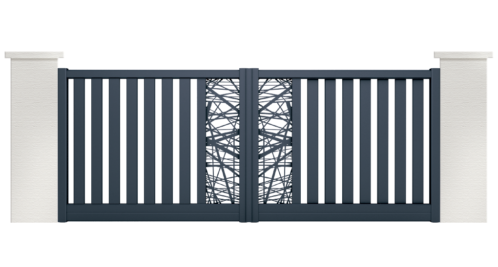 portail aluminium contemporain makaire