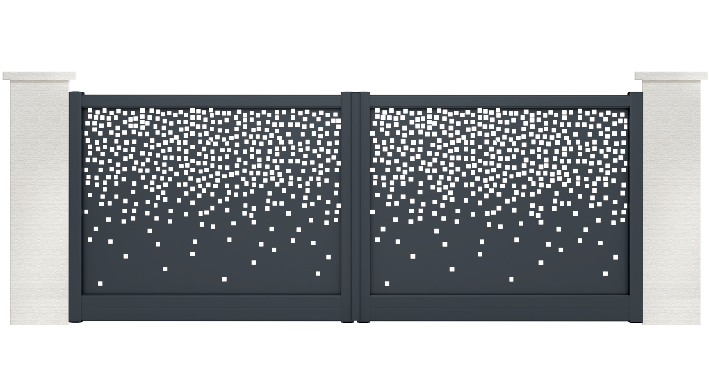 portail aluminium contemporain platine