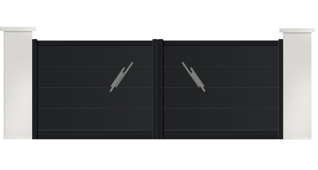 portail aluminium contemporain pyrite