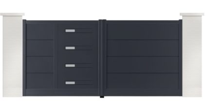 portail aluminium contemporain reed