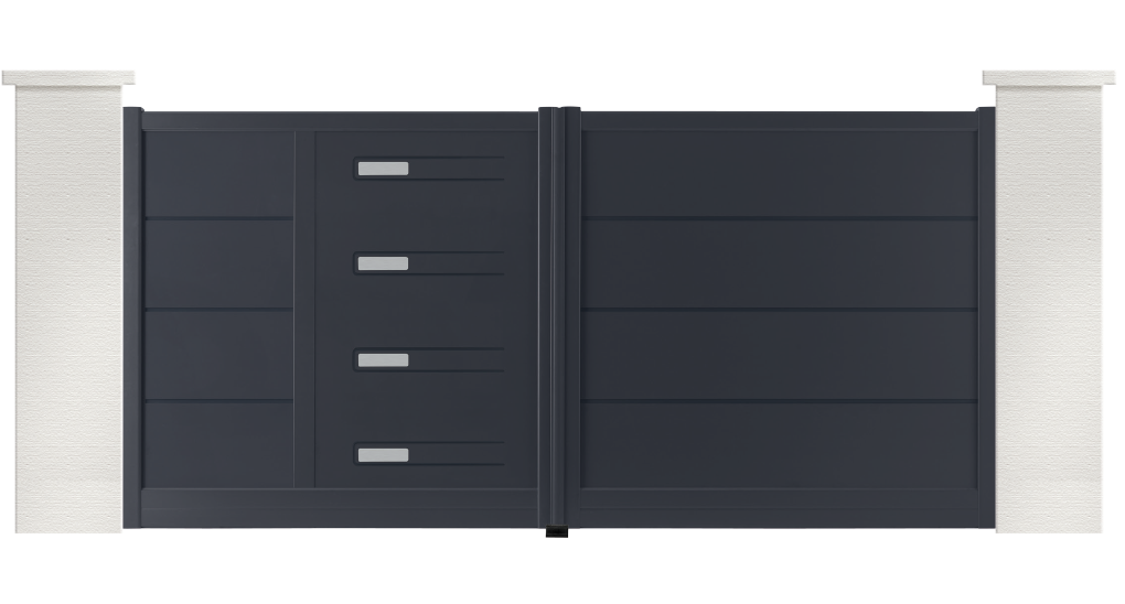 portail aluminium contemporain reed