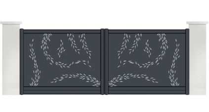 portail aluminium contemporain titane