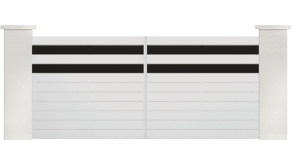 GOTA est un portail en PVC de la gamme les contemporains, style épuré et moderne avec ses lames de couleur