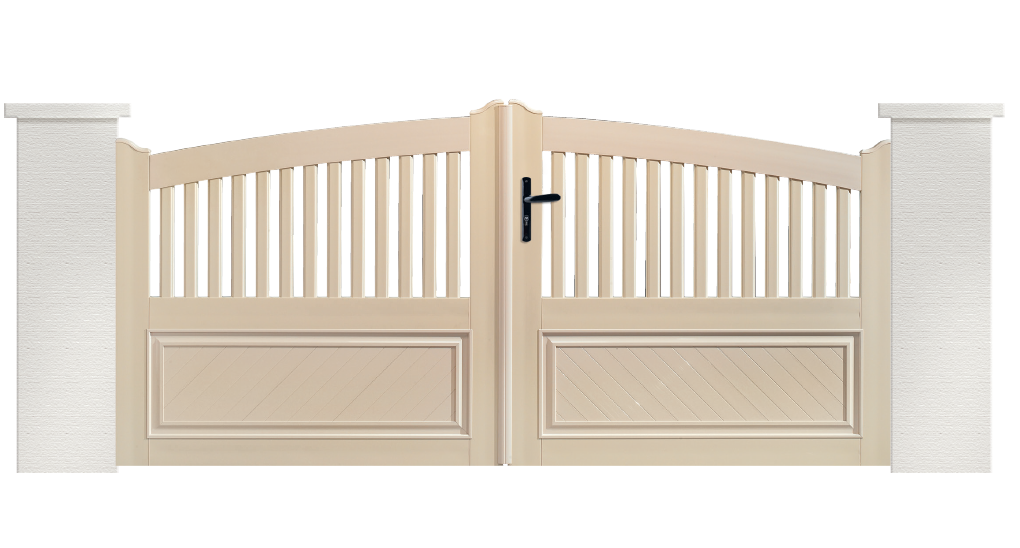 Portail PVC Harpe est fabriqué sur mesure par Charuel