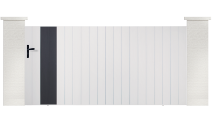 Portail coulissant Tarier en PVC. Vous recherchez un portail plein ? Le portail Tarier est fait pour vous.