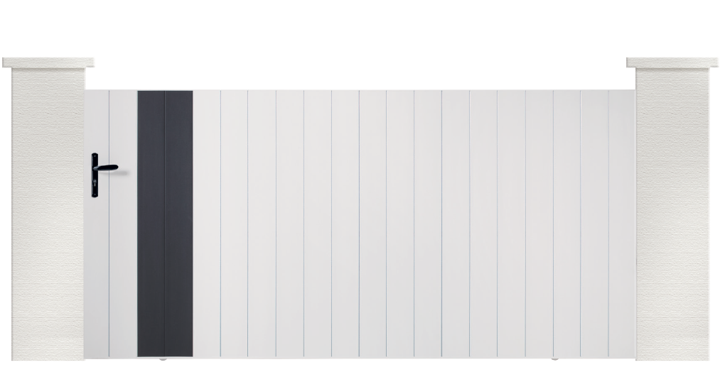 Portail coulissant Tarier en PVC. Vous recherchez un portail plein ? Le portail Tarier est fait pour vous.