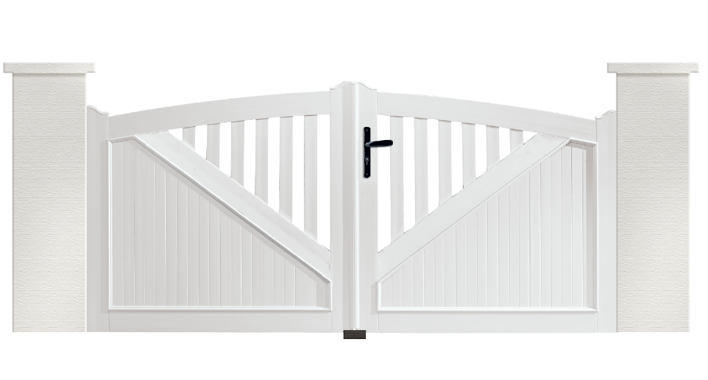 Portail PVC Trombone fabriqué sur mesure et en France