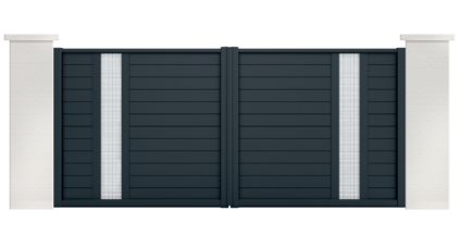 portail aluminium contemporain rutile