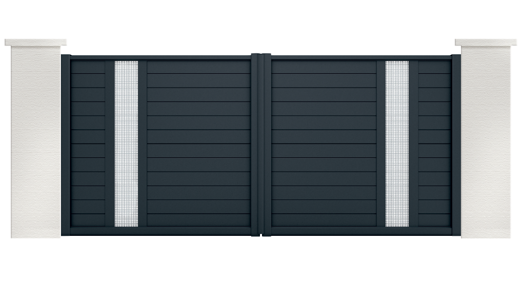 portail aluminium contemporain rutile