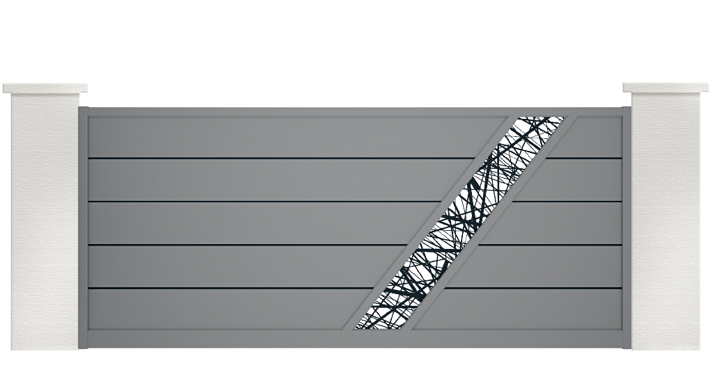 portail aluminium contemporain bellando