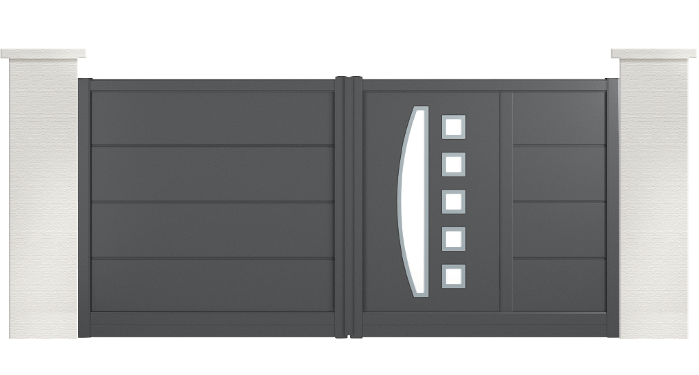 portail aluminium contemporain harvey