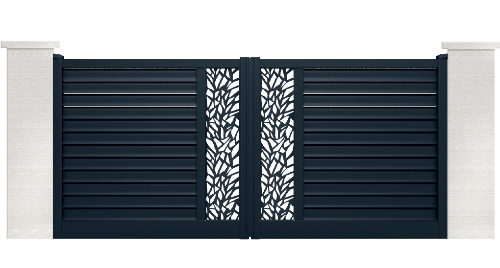 portail aluminium contemporain sousta