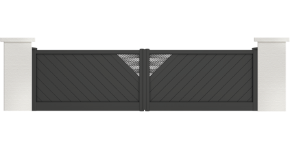 portail aluminium contemporain Fleaming