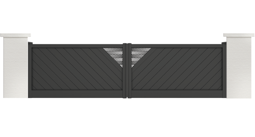 portail aluminium contemporain Fleaming