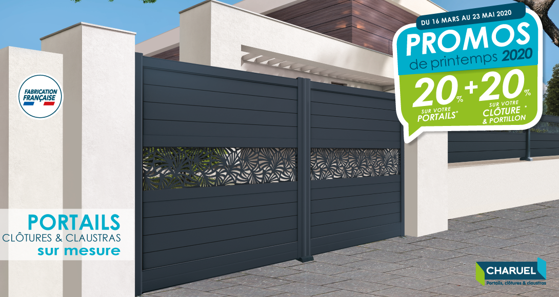 Promotion CHARUEL sur les portails, les portillons et les clôtures personnalisable et fabriqué en France