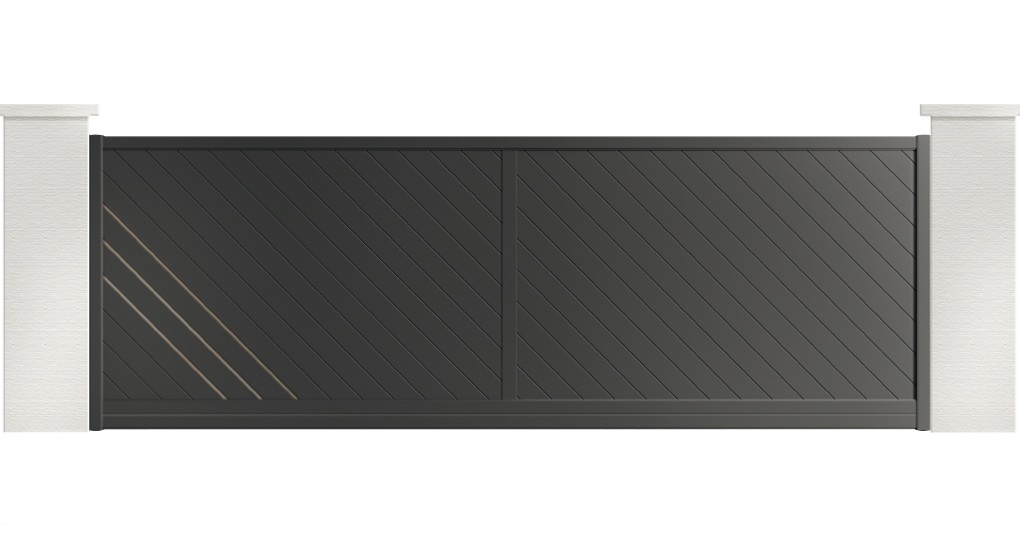 Portail aluminium contemporain Bruant