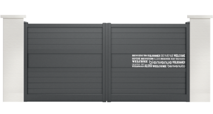 portail aluminium capret motif bienvenue