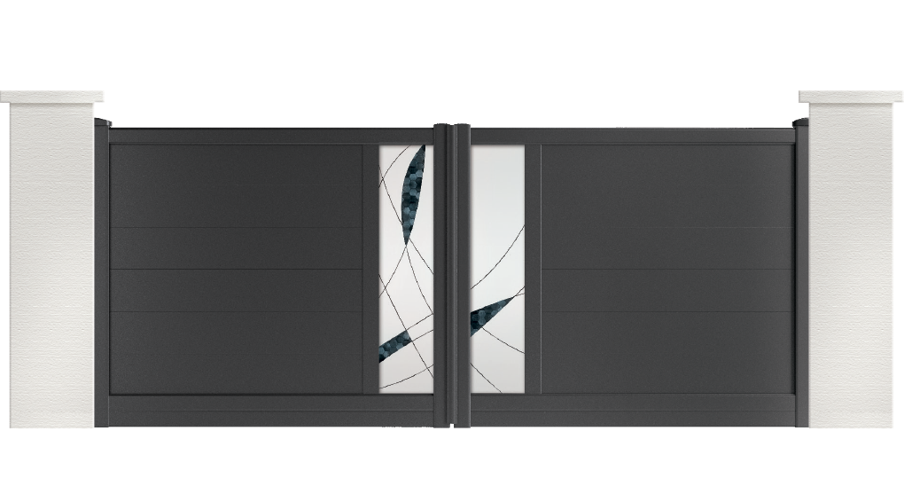 portail aluminium contemporain clayton