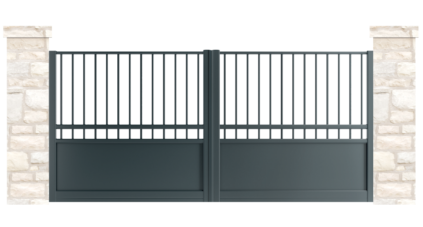 portail aluminium contemporain tourelle