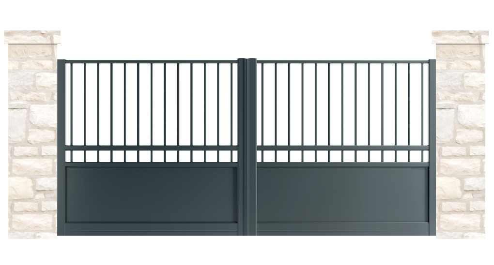 portail aluminium contemporain tourelle