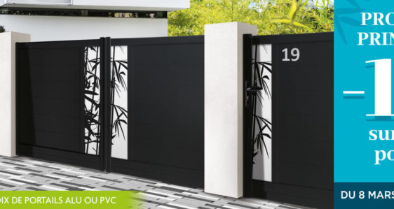 PROMO portails alu et PVC fabriqués sur mesure.